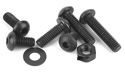 Button Washer Nut Bolt M2 M2.5 M3 M4 M5 Black Alloy/ Stainless Steel Screws Hex • £2.99