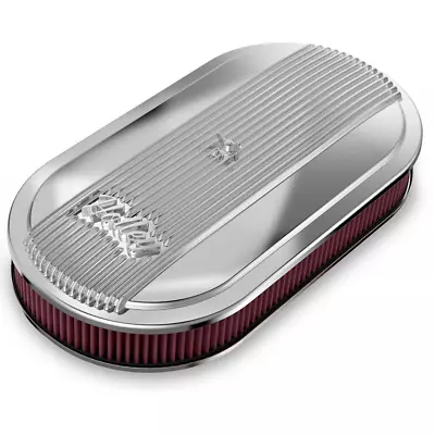 Holley Air Cleaner Vintage Oval Red Cotton Gauze Polished For Single 4-bbl Carb. • $189.77