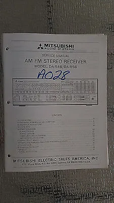 Mitsubishi Da-r46 R56 Service Manual Original Repair Book Stereo Tuner Radio • $25