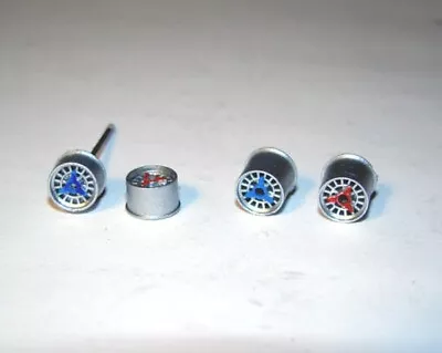 Silver Mags With Red & Blue Spinners & Front Axle Fits: Tomy Tyco Mega G New! • $7.50