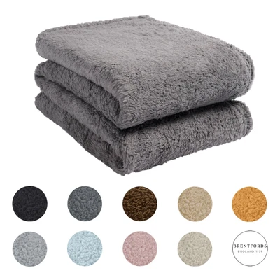 £13.99 • Buy Brentfords Teddy Fleece Bear Blanket Large Throw Over Bed Plush Soft Bedspread
