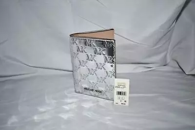 MICHAEL Kors Wallet Passport In Metallic Monogram Silver #32H3S07T80 NWT • $49.99