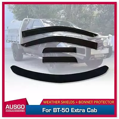 AUSGO Bonnet Protector + Weather Shields For Mazda BT-50 UP Extra Cab 2011-2020 • $148.11
