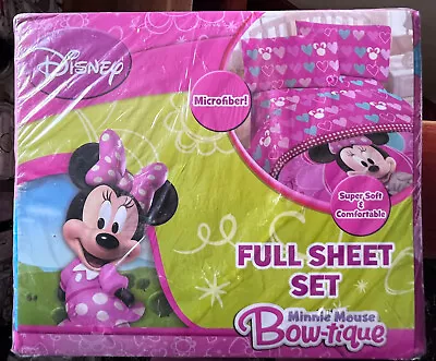 Disney Minnie Mouse Full Size Sheet Set (4-pc Set) Pink Hearts (SUPER SOFT) • $35