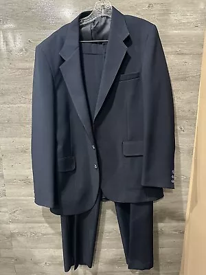 Vintage Levis Action Suit 42L Navy Blazer Jacket Pants 2 Piece Set 32x32 • $38.25