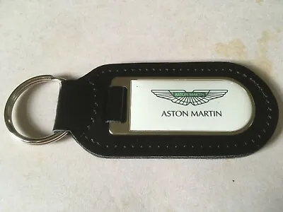 Black Leather Key Fob With Printed Aston Martin Logo Keyring • $7.40