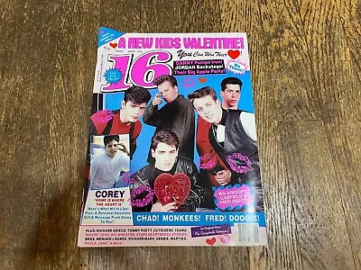 16 Magazine April 1990 New Kids On The Block NKOTB Debbie Gibson Paula Abdul • $39.99