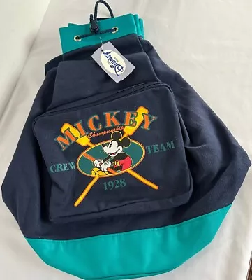 Vintage NWT Disney MICKEY MOUSE 17” Backpack 1928 Row Crew Team Logo NEVER USED • $28