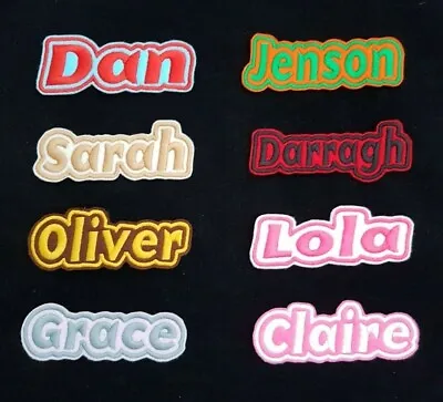 £3.65 • Buy Personalised Embroidered Name Patch Badge G1 Iron On Or Sew