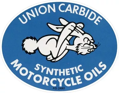 #590 (1) 4  Union Carbide Motorcycle Oil Decal Sticker LAMINATED • $4.39