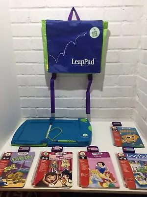 LeapFrog Leappad Learning System  With 5  Books And Cartridges In Backpack  • £30