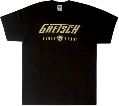 NEW Genuine Gretsch Power & Fidelity Logo T-Shirt - BLACK 922-7638-XXX • $20.94