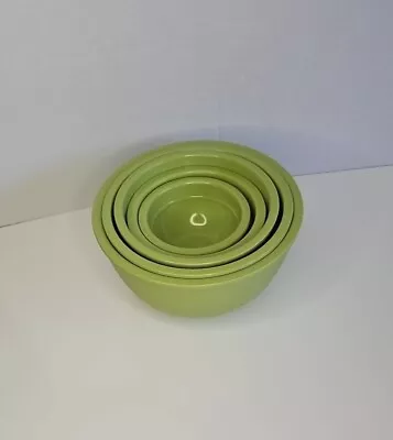 Set Of 5 Vintage Melamine Nesting Measuring Bowl - Green • $25