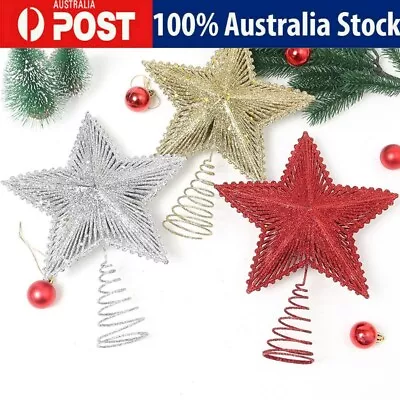 Christmas Tree Topper Stars Shining Christmas Decor Top Xmas Star Glitter Gifts • $11.88