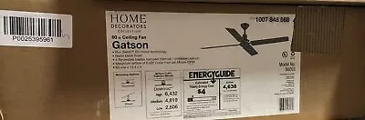 Home Decorators Gatson 60 In. Indoor Matte Black Ceiling Fan + Remote New (OPEN) • $74.99