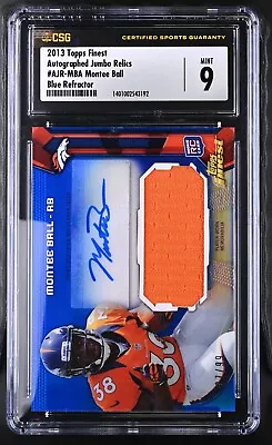 2013 Montee Ball Topps Finest Autographed Jersey Rookie Card #ajr-mba #6/75 Csg • $79.99