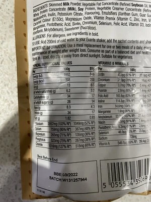 £2 • Buy 6 Exante Meal Replacement Low Sugar Toffee Caramel Shakes NEW Dated 09/2022