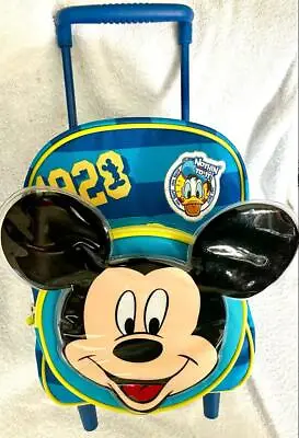 Disney Store Official Mickey Mouse Wheeled Rolling Trolley Bag For School  • £28