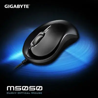 New Gigabyte M5050 Glossy Black Curvy USB Wired Optical 800DPI Mouse PC MAC Mice • $8.15