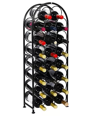 PAG 23 Bottles Arched Freestanding Floor Metal Wine Rack 23 Bottles Black  • $43.74