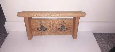 Solid Oak Wooden Coat Rack With Shelf Handmade  2-3 Antique Hooks  Xmas Present • £45