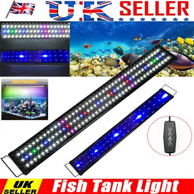 LED Aquarium Light Full Spectrum Marine Fish Tank Plant Grow Lighting Lamp UK • £12.29