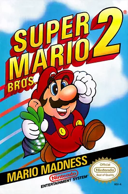 Super Mario Bros. 2 BOX ART Nintendo NES Premium POSTER MADE IN USA - MAR005 • $15.48