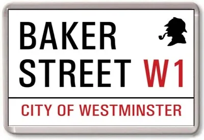 FRIDGE MAGNET - BAKER STREET SIGN - Large - London UK Sherlock • £1.55