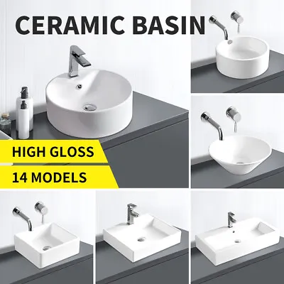 Ceramic Basin  Bathroom Hand Wash Bowl Sink Vanity High Gloss Above Counter Top • $65.99
