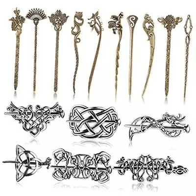 16 Pieces Vintage Silver Celtic Hair Slide Hairpin Chinese Women Hair  • $37.10