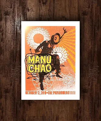 Manu Chao October 12th 2010 The Paramount New York LTD AP Concert Show Poster • $89