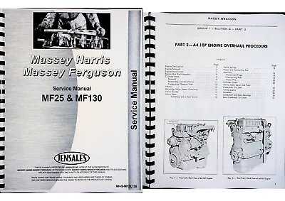 Massey Ferguson 25 130 Tractor Service Repair Manual • $40.99