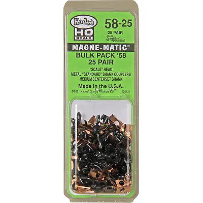 Kadee #58-25 Bulk Pack 25 Pair #58 Scale Metal Couplers - Medium 9/32  HO Scale • $43.99