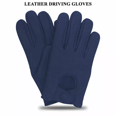 Mens Classic Vintage Driving Gloves Soft Genuine Real Lambskin Leather Mesh • $12.42
