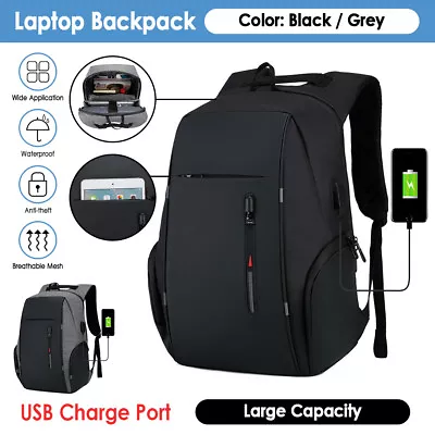 Anti-theft Backpack USB Charging Waterproof Laptop Travel Shoulder School Bags • $34.99