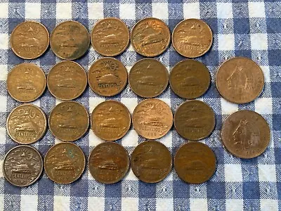 LOT OF Qty 22  MEXICO  - 20 & 50 CENTAVO - 1940’s - 1970’s PYRAMIDS 95% COPPER • $40