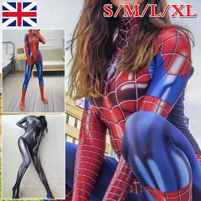 £17.98 • Buy Women Marvel Superhero Spiderman Jumpsuit Catsuit Cosplay Party Fancy Costume