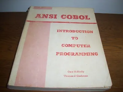 $26.99 • Buy Vintage 1974  Ansi Cobol Intro. To Computer Programming  By: Shelly And Cashman