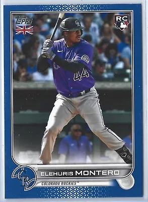 2022 Topps UK Edition 102 Elehuris Montero RC /75 Blue Parallel Colorado Rockies • $8