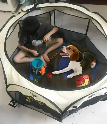 £18.99 • Buy Foldable Soft Fabric Dog Crate Cat Cage Pet Portable Travel Puppy Play Pen Tent