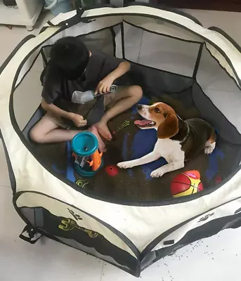 £13.99 • Buy Foldable Soft Fabric Dog Crate Cat Cage Pet Portable Travel Puppy Play Pen Tent