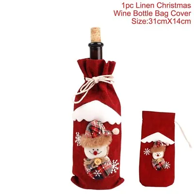 £2.99 • Buy Christmas Wine Bottle Cover Bag Santa Claus Snowman Elk Bottle Bags Xmas Decor