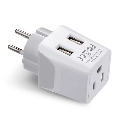 Ceptics USA To Israel Palestine Travel Adapter Plug - Type H - Dual USB(CTU-14) • $16.99