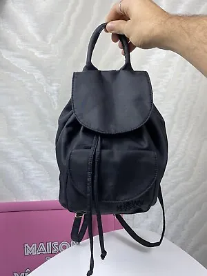 Gianni Versace Profumi Small Bag Pack Mini Black Pocket Drawstring Logo Vintage • $59.50