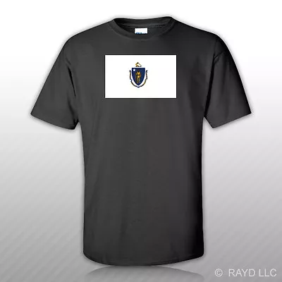 Massachusetts Flag T-Shirt Tee Shirt Free Sticker State Massachusite MA • $15.99