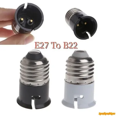 E27 To B22 Bayonet Screw Lamp Light Bulb Converter Adapter Holder White/Black UK • £2.79