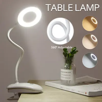 Clip On Desk Lamp Table Light Bedside Night Reading Led Eye Care USB Dimmable AU • $15.95