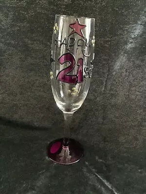 Glass Champagne/Prosecco Flute For 21st Birthday • £2