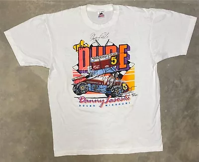 Vintage 1990 “The Dude” Danny Lasoski Autographed Sprint Car Tee - XL • $64.99