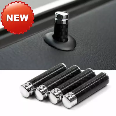 4x Real Carbon Fiber Auto Car SUV Interior Door Lock Knob Pins Handles Universal • $11.99